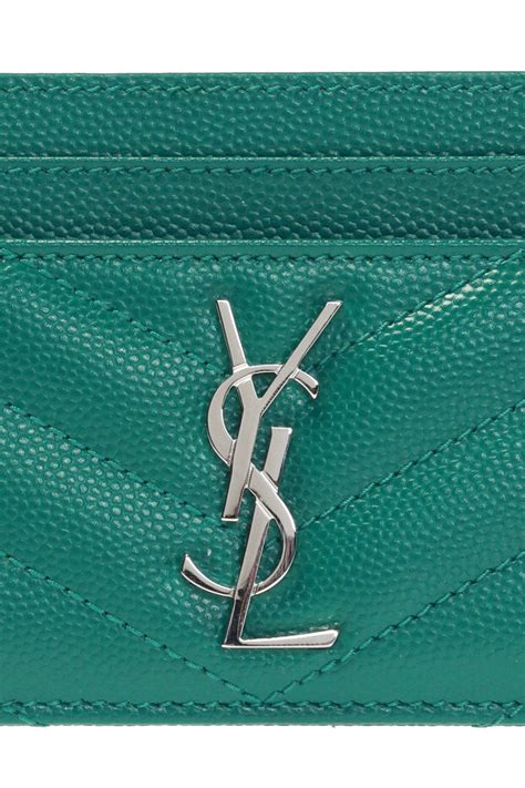 green ysl card holder|ysl monogram card holder.